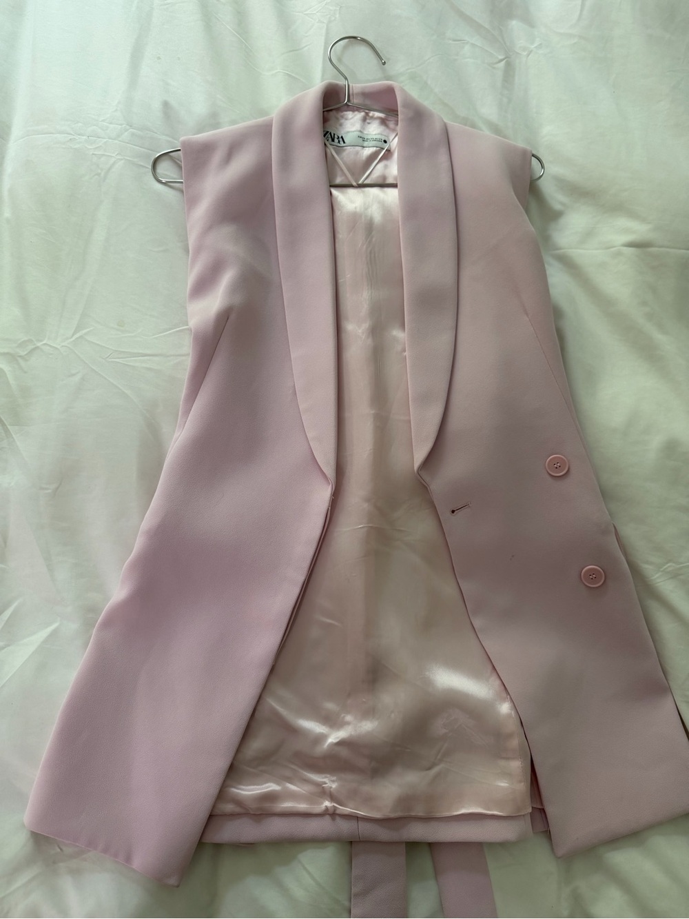 Zara Dusty Pink Sleeveless Blazer Vest